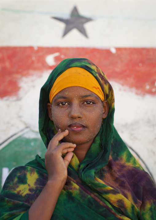 Portrait Of A Teenage Girl Wearing Qasil On Her Face, Berbera, Somaliland