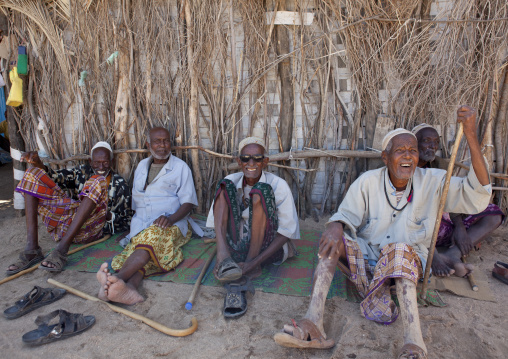 Senior Men Resting In the Shadow Of A Hut, Lasadacwo Village, Somaliland