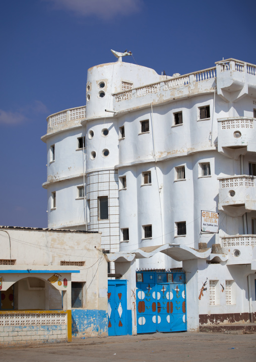 White Building Of An Abandoned Golden Hotel, Burao, Somaliland