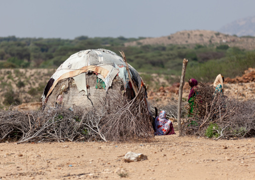 A somali hut called aqal in the desert, Togdheer region, Burao, Somaliland