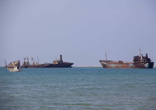 Wreckage Of Ship Shells On The Sea, Berbera, Somaliland