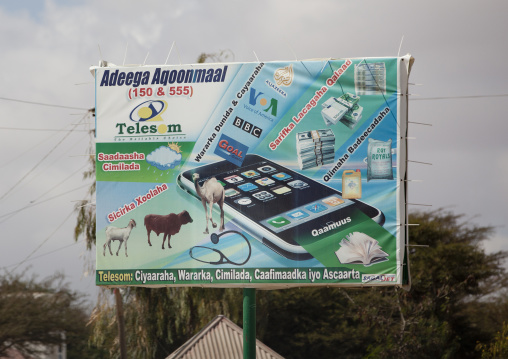 An Advertisement Bilboard For The Telecom Company Telesom , Hargeisa, Somaliland
