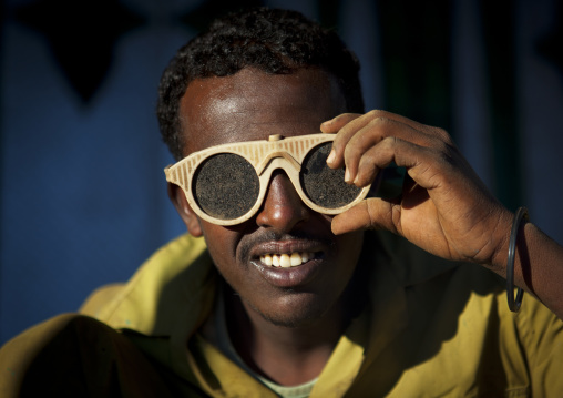 Portrait Of A Soldering Man Wearing Protection Sunglasses, Boorama, Somaliland