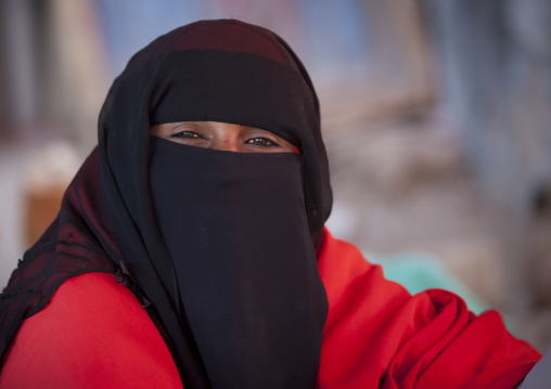 Portrait Of A Woman Wearing A Niqab, Boorama, Somaliland