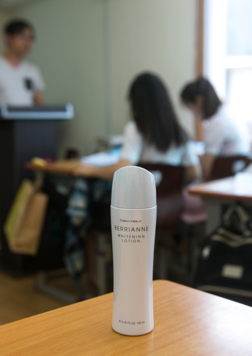 Whitening lotion of a north korean teens defector in yeo-mung school, National capital area, Seoul, South korea