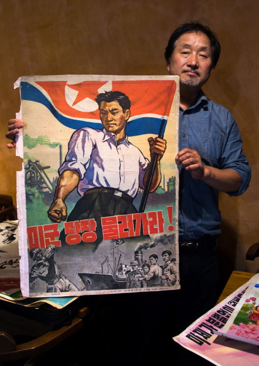 South Korean propaganda posters collector called Sang Kyun Choi, National Capital Area, Seoul, South Korea