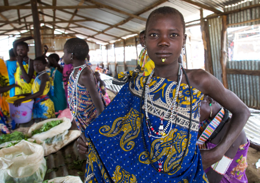Toposa tribe women in a market, Namorunyang State, Kapoeta, South Sudan