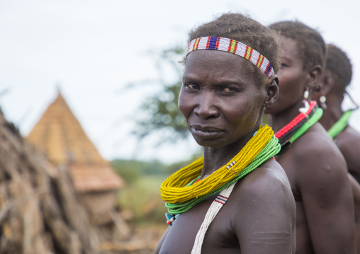 Toposa tribe women with beaded necklaces, Namorunyang State, Kapoeta, South Sudan