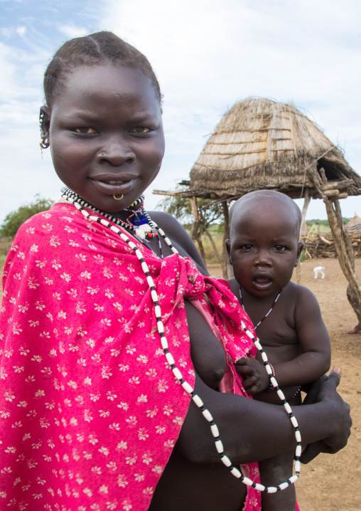 Toposa tribe woman with her baby, Namorunyang State, Kapoeta, South Sudan
