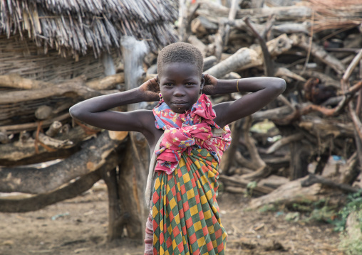 Toposa tribe girl in a village, Namorunyang State, Kapoeta, South Sudan