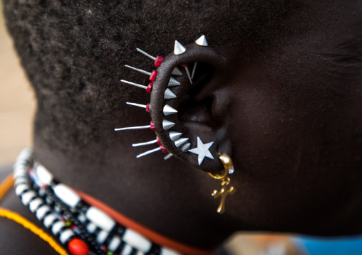 Toposa tribe woman Earrings, Namorunyang State, Kapoeta, South Sudan