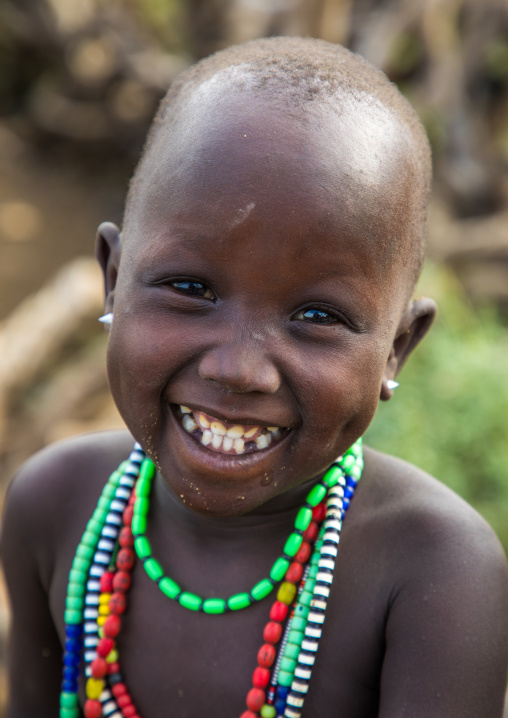Smiling Toposa tribe girl, Namorunyang State, Kapoeta, South Sudan