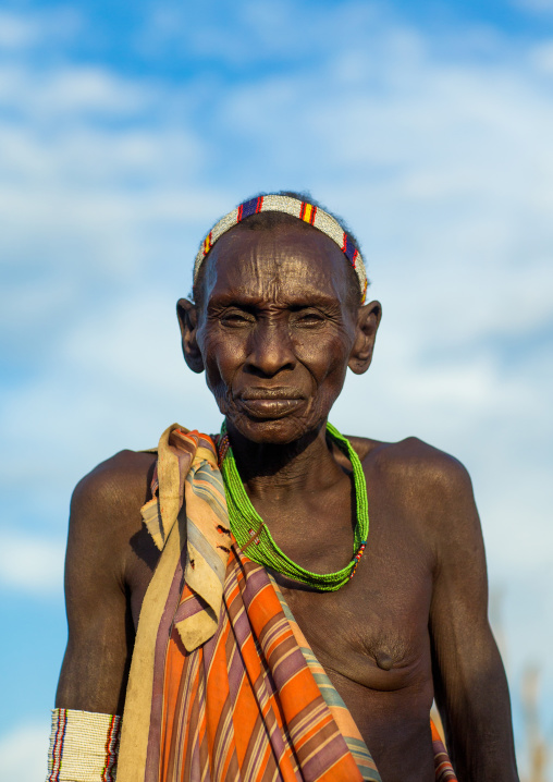 Portrait of an old Toposa tribe woman, Namorunyang State, Kapoeta, South Sudan