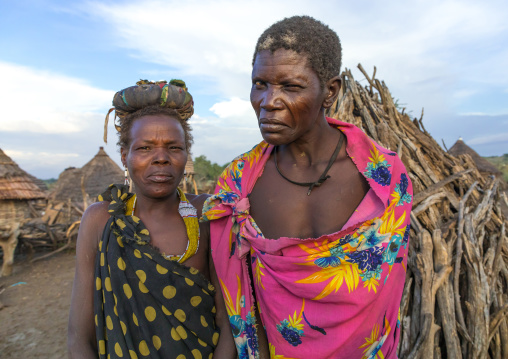 Toposa tribe women in traditional clothing, Namorunyang State, Kapoeta, South Sudan