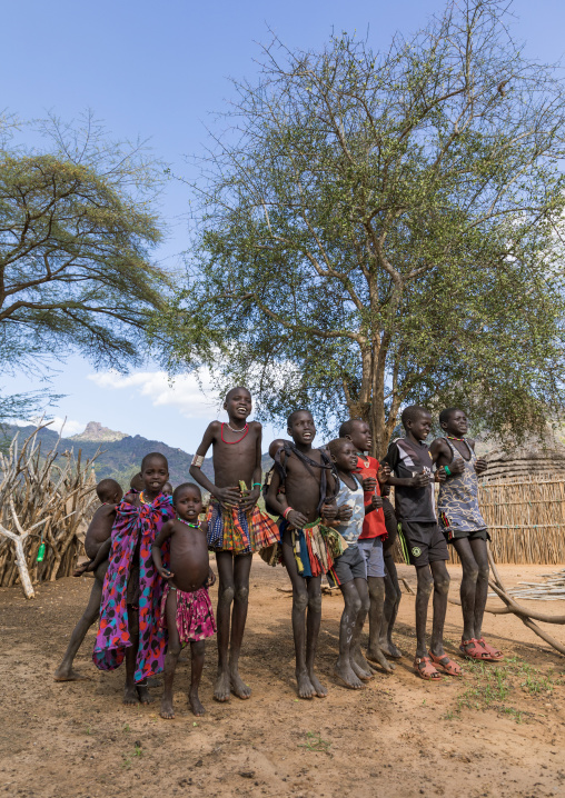 Larim tribe children dancing and singing, Boya Mountains, Imatong, South Sudan