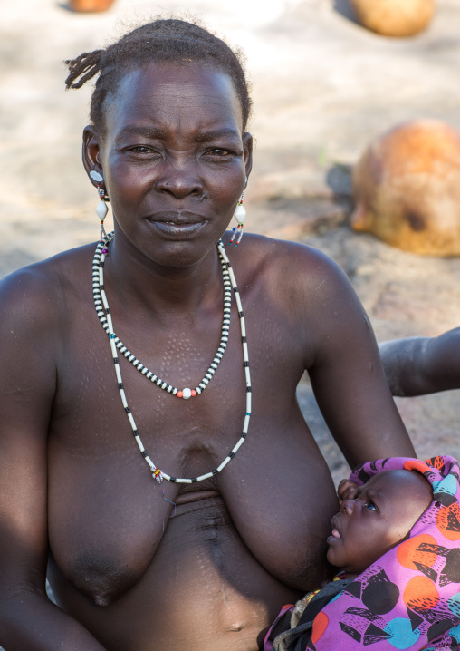 Larim tribe woman with her baby, Boya Mountains, Imatong, South Sudan