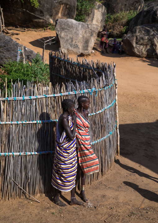 Women in a Larim tribe traditional village, Boya Mountains, Imatong, South Sudan