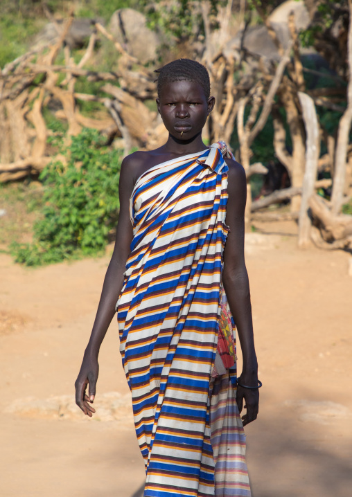 Portrait of a Larim tribe young woman, Boya Mountains, Imatong, South Sudan