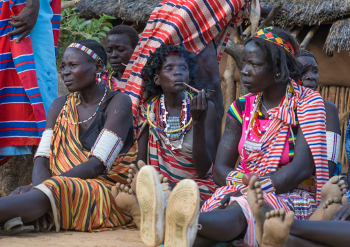Larim tribe women during a wedding ceremony, Boya Mountains, Imatong, South Sudan