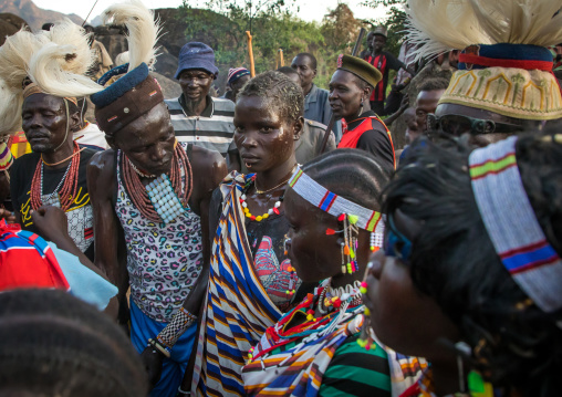 Larim tribe groom and bride during their wedding, Boya Mountains, Imatong, South Sudan