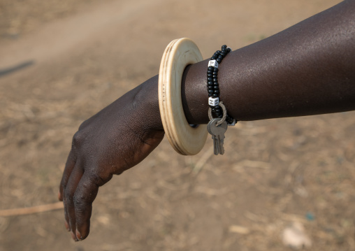 Mundari tribe woman with an ivory bracelet, Central Equatoria, Terekeka, South Sudan