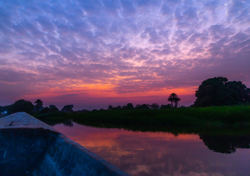 Sunset over the river Nile, Central Equatoria, Terekeka, South Sudan