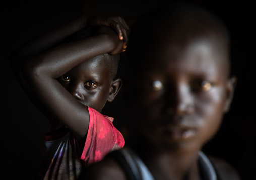 Portrait of a Mundari tribe boys, Central Equatoria, Terekeka, South Sudan