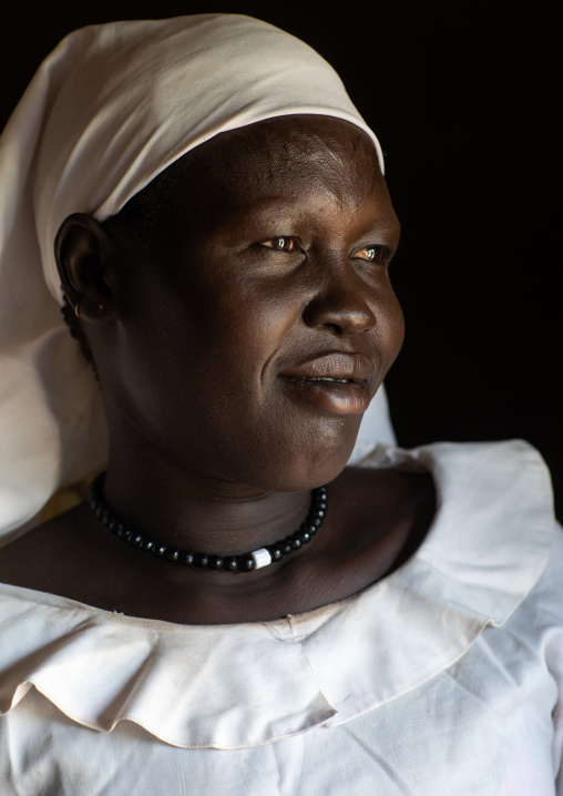 Portrait of a Mundari tribe nun, Central Equatoria, Terekeka, South Sudan