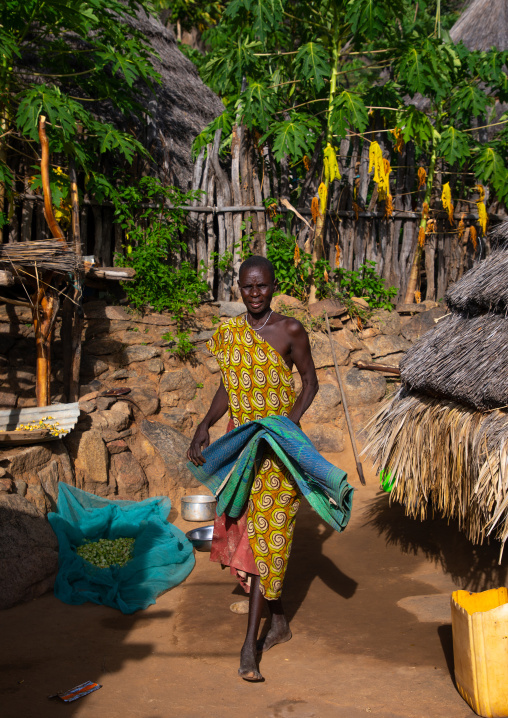 Lotuko tribe woman in a village, Central Equatoria, Illeu, South Sudan