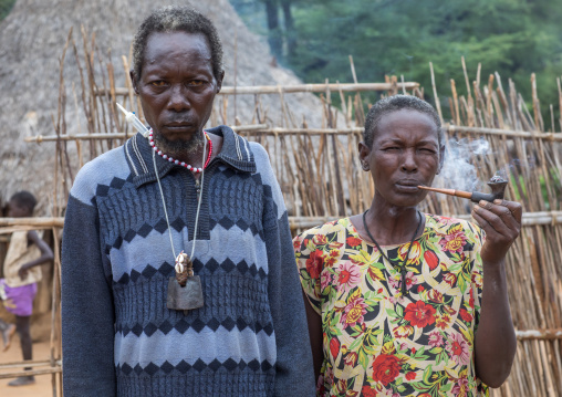Larim tribe senior couple, Boya Mountains, Imatong, South Sudan