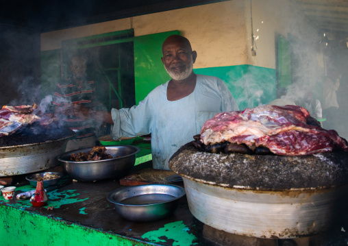 Meat cooked on heated stones, Kassala State, Kassala, Sudan