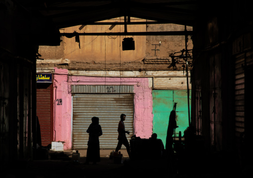 People silhouettes in the market, Khartoum State, Omdurman, Sudan