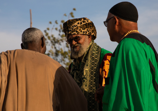 Sufi leaders during the friday celebration at sheikh Hamad el Nil tomb, Khartoum State, Omdurman, Sudan