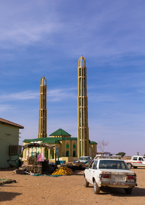 Cars parked in front of a mosque, Khartoum State, Khartoum, Sudan