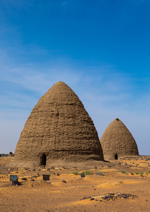 Muslim graves in front of beehive tombs, Nubia, Old Dongola, Sudan