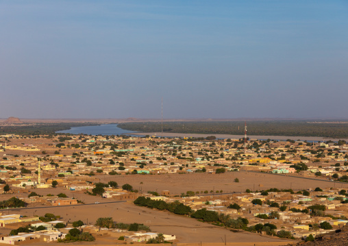 Nile river seen from the top of jebel Barkal, Northern State, Karima, Sudan