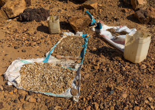 Salt collected in Atrun crater, Bayuda desert, Atrun, Sudan