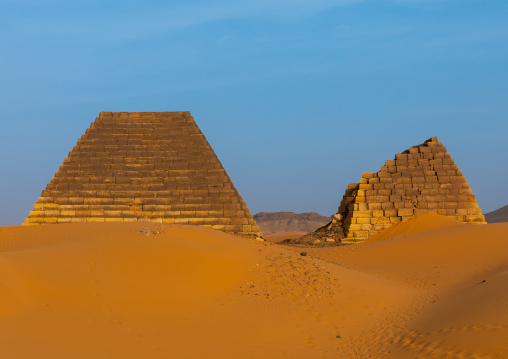Pyramids of the kushite rulers at Meroe, Northern State, Meroe, Sudan