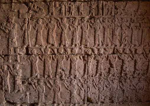Relief inside a pyramid of the kushite rulers at Meroe, Northern State, Meroe, Sudan
