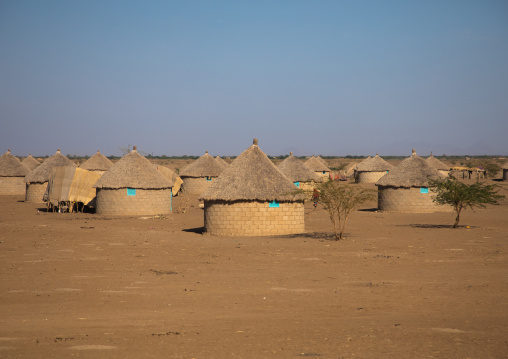 Concrete houses with tchatched roofs, Kassala State, Kassala, Sudan