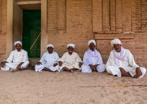 Sufi men sit in Khatmiyah  mosque, Kassala State, Kassala, Sudan