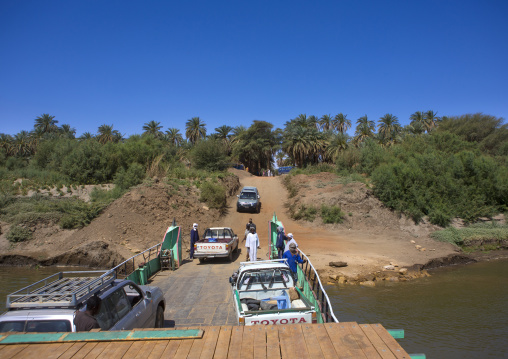 Sudan, Northern Province, Delgo, ferry on river nile
