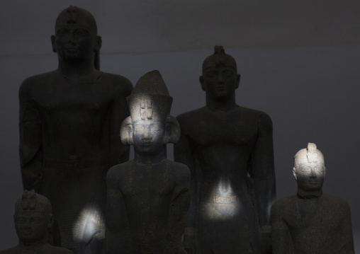Sudan, Northern Province, Kerma, statues of nubian pharaohs in kerma museum