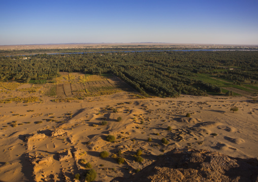 Sudan, Northern Province, Karima, view from the top of the jebel barkal of the main amun temple