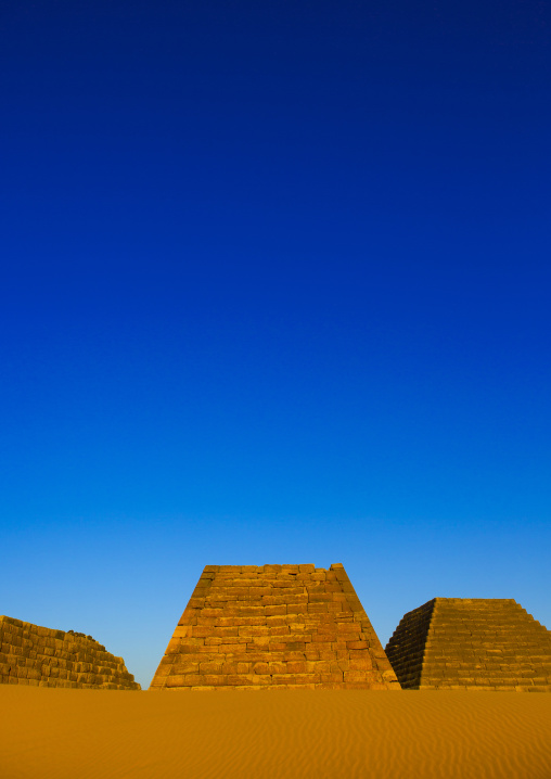 Sudan, Kush, Meroe, pyramids in royal cemetery
