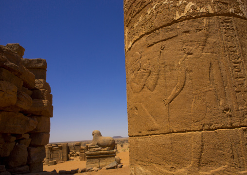 Sudan, Nubia, Naga, amun temple columns