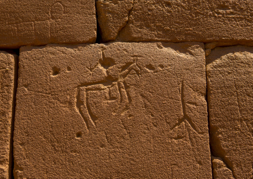 Sudan, Nubia, Naga, man on a camel carving, amun temple