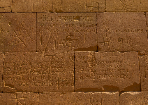 Sudan, Nubia, Naga, frederic cailliaud inscription