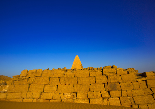 Sudan, Kush, Meroe, pyramids and tombs in royal cemetery of bajrawiya