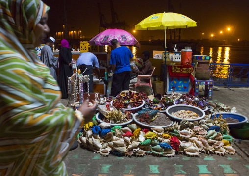 Sudan, Red Sea State, Port Sudan, souvenirs shop selling shells